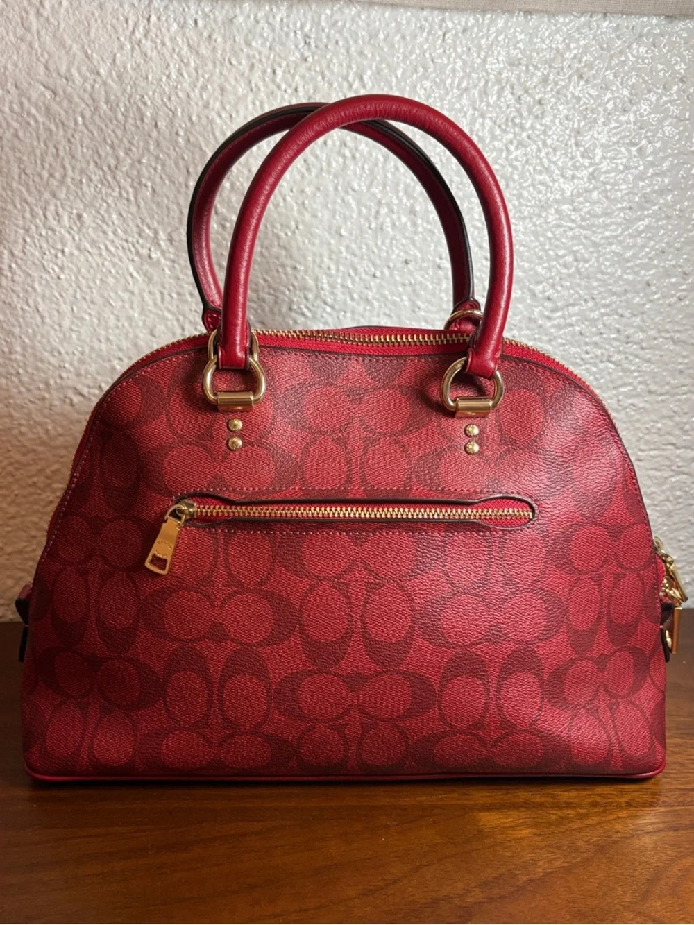 Coach 2558 Katy Satchel In Signature Canvas Red